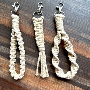Stocking stuffer gifts, macrame keychain and wristlets set ,boho keychains